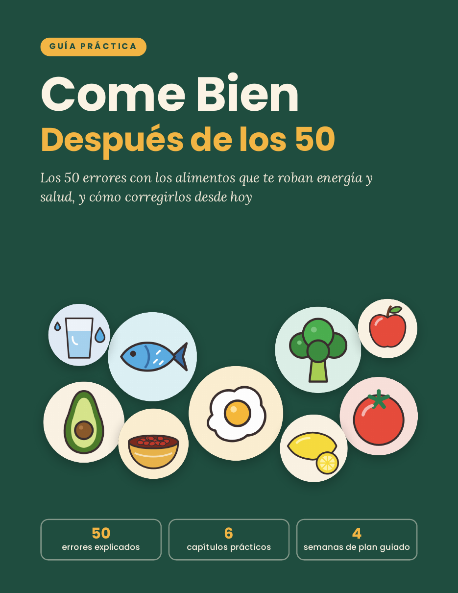 Portada de la guía Come Bien Después de los 50